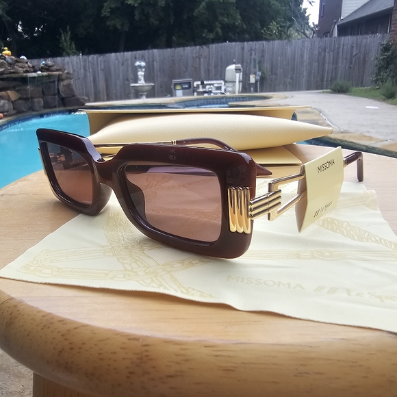 NWT LE SPECS X MISSOMA Orion Ridge LMI2231728 Burgundy Square Sunglasses - Picture 6 of 12